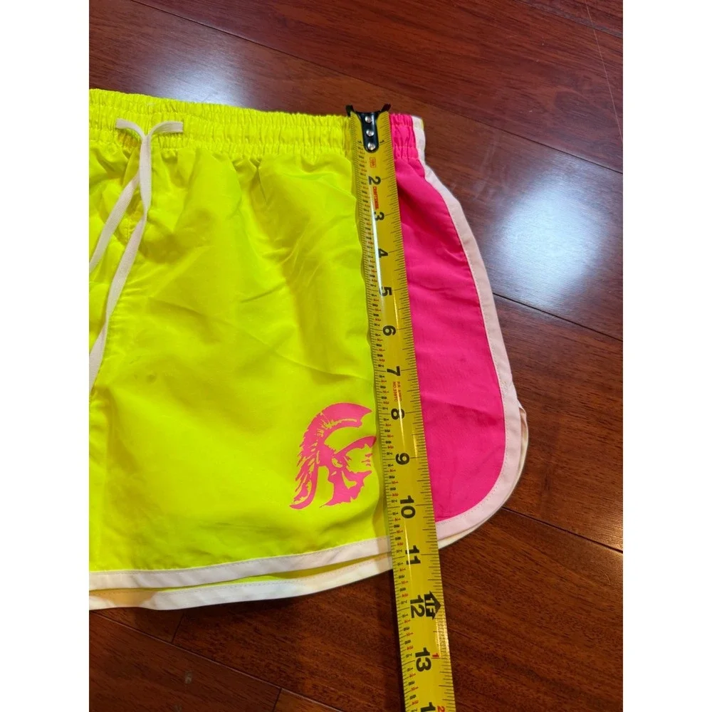 USC Trojans Neon Workout Shorts Running | Yellow Pink | Size Medium *Runs Small